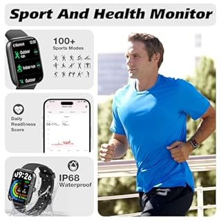 Smart Watch for Men Women with Bluetooth Call, Alexa Built-in, Heart Rate & Sleep Monitor, 1.83" DIY Dial Fitness Watch with 100+ Sport Modes, IP68 Waterproof, Compatible with Android iOS