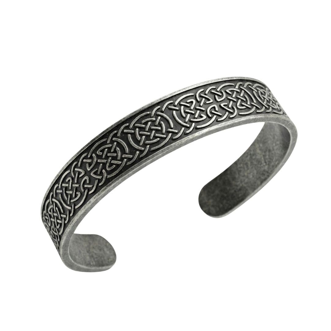 CELTIC GUARDIAN - 12mm Pure Stainless Steel Open Bangle Bracelet for Men & Boys (Adjustable)-image-9