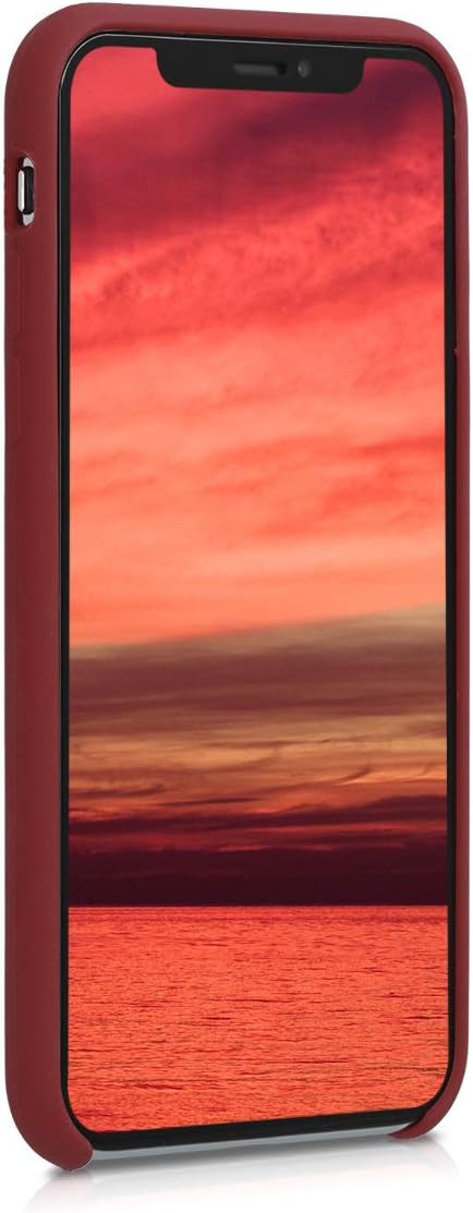 kwmobile Case Compatible with Apple iPhone X Case - TPU Silicone Phone Cover with Soft Finish - Maroon Red