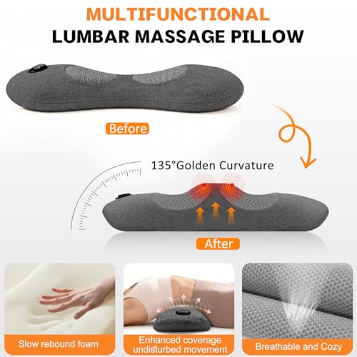 WEEIXPTI Cordless 4 in 1 Lower Back Massager, Triple Fusion Back Massager - Heat, Vibration and Traction, 2600mAh Rechargeable Portable Electric Lumbar Pillow - image 5