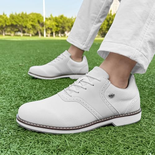 Image of THESTRON Men Golf Shoes Waterproof Professional Golf Footwears Spikes Spikeless Golf Walking Sneakers Turf Sports Golf Training Sneakers for Men