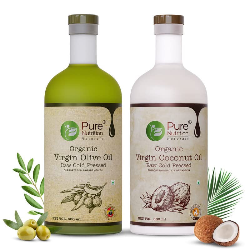 See full amazon price history chart for Pure Nutrition Combo of Organic Cold Pressed Extra Virgin Olive Oil 500ml + Organic Cold Pressed Extra Virgin Coconut Oil 500ml, Low in Saturated Fat | 100% Organic & Natural Cooking Oil | Ideal for Dressings, Salad, Soups, Dips & Marinades - 500ml x Pure Nutrition Combo of Organic Cold Pressed Extra Virgin Olive Oil 500ml + Organic Cold Pressed Extra Virgin Coconut Oil 500ml, Low in Saturated Fat | 100% Organic & Natural Cooking Oil | Ideal for Dressings, Salad, Soups, Dips & Marinades - 500ml x (B0C7QBV44H) Amazon Price History, Amazon Price Tracker