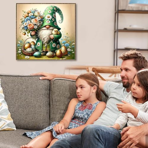 Image of Gnome Stamped Cross Stitch Kits for Adults - Embroidery Kits for Beginners Adults,11 CT Patterns Dimensions Counted Cross Stitch Kits for Adults Arts Craft 14x14 inch