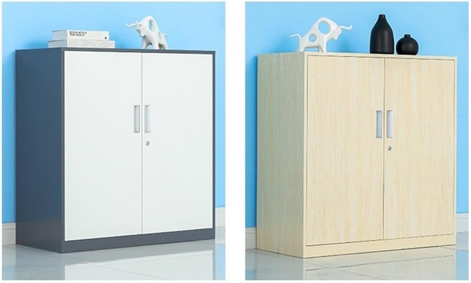 Home Office File Cabinet with Lock Information Storage 1mm Thickness Iron Home Balcony Tool(Black)