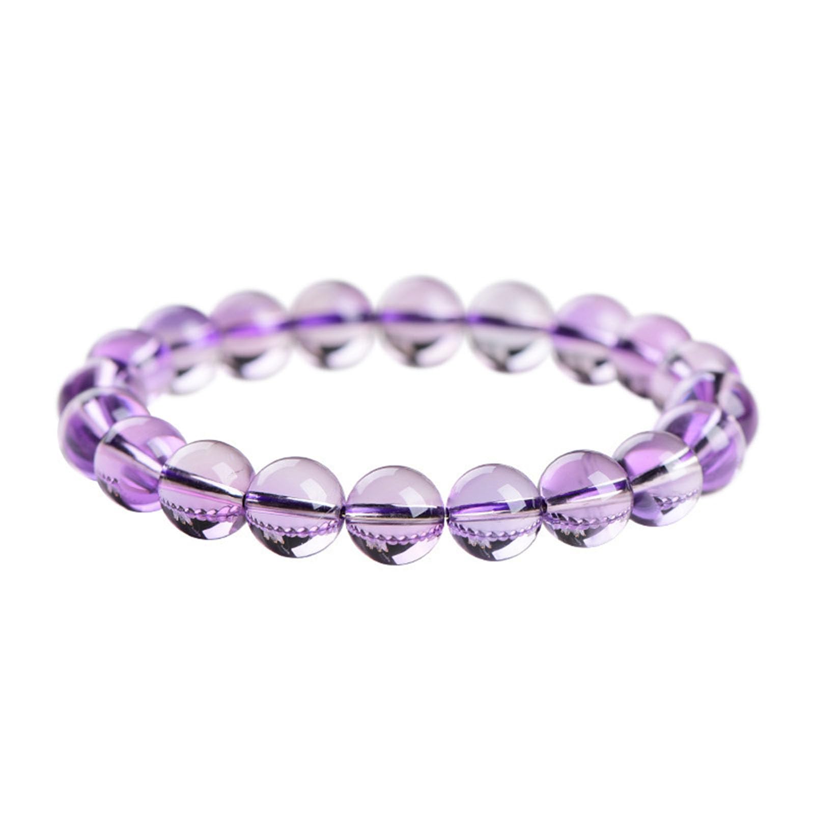 Bracciale con perline pietre preziose naturali per donna, bracciale rotondo | Braccialetti unisex in cristallo naturale per meditazione, yoga, guarigione spirituale ed energia positiva