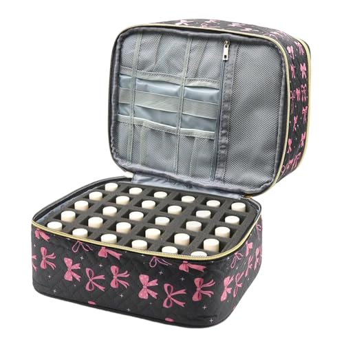 Trousse à ongles élégante et boîte à maquillage à nœud noir pour soin et art