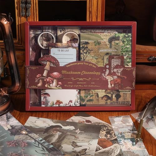 Image of Vintage Aesthetic Paperscrapbook Kit(346Pcs) Scrapbooking Supplies Kit With Bullet Junk Journal,Stationery,A6 Grid Notebook Journaling Gift For Girl ,Multicolor