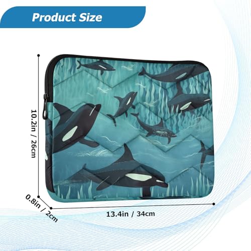 Funda protectora para laptop de 13-14 pulgadas con diseño de orca miniatura 3