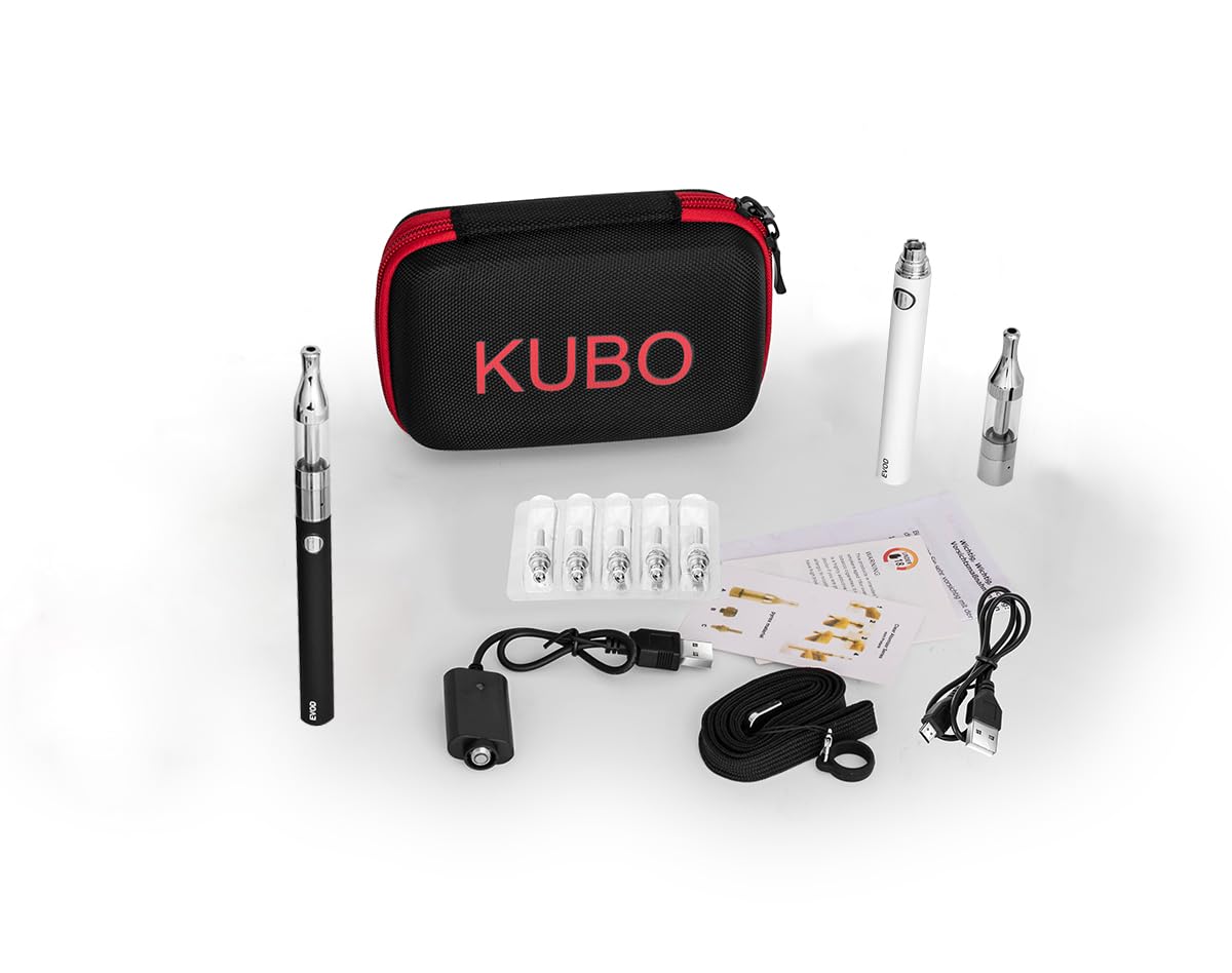 E Cigarette Chicha Cigarette lectronique/Double Kit: 2x Batterie EVOD  1100mAh + 2x Atomiseur Mini Protank + 5x bobines supplmentaires, sans  e-liquide sans nicotine (2 pices noir + blanc) : Amazon.fr: High-Tech