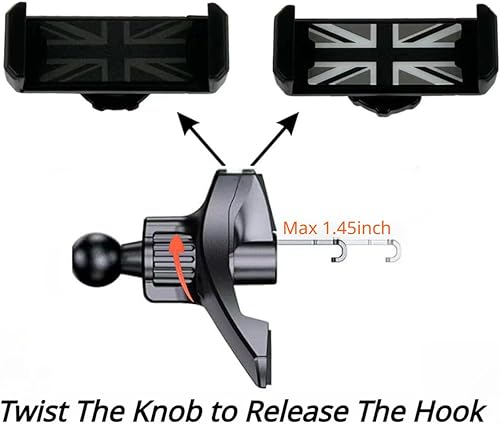 Miniatura 6 de Soporte de teléfono para automóvil, soporte de teléfono Union Jack para ventilación circular de aire para Mini Cooper Serie R soporte manos libres