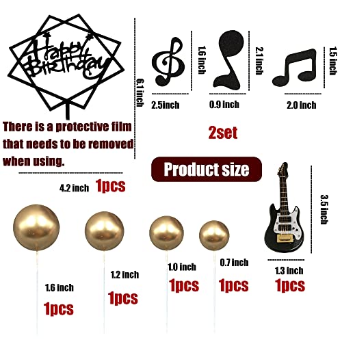 Banballon SHXMGF020 24Pcs Guitar Cake Toppers Music Note Birthday Cake Toppers 1:12 Guitar Model Decorations thumb #1