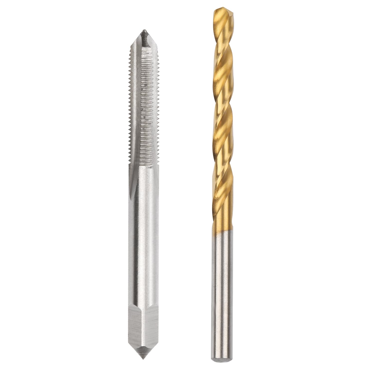 1/4-32 UNF Straight Flute Thread Tap and 5.5mm Twist Drill Bit Set, HSS 6542 Titanium Coated Machine Screw Tap & Metal Drill Bit for Threading & Drilling