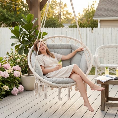Coussin de chaise Egg remplacement en lin gris clair intérieur extérieur