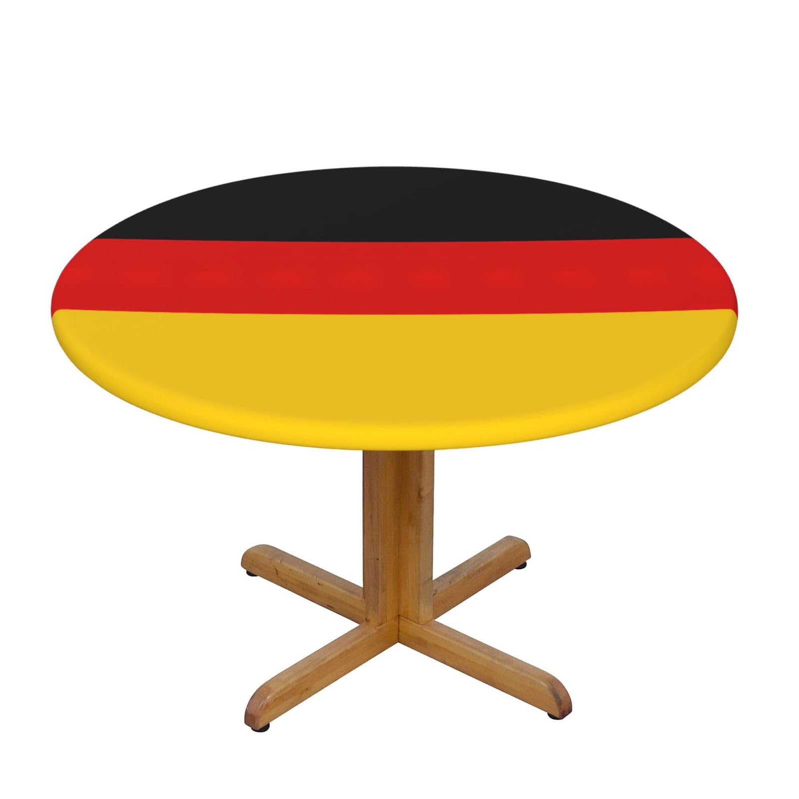 PPHGUT German flag Print Round Tablecloth Family Table Cover Kitchen Wedding Party Everyday Outdoor