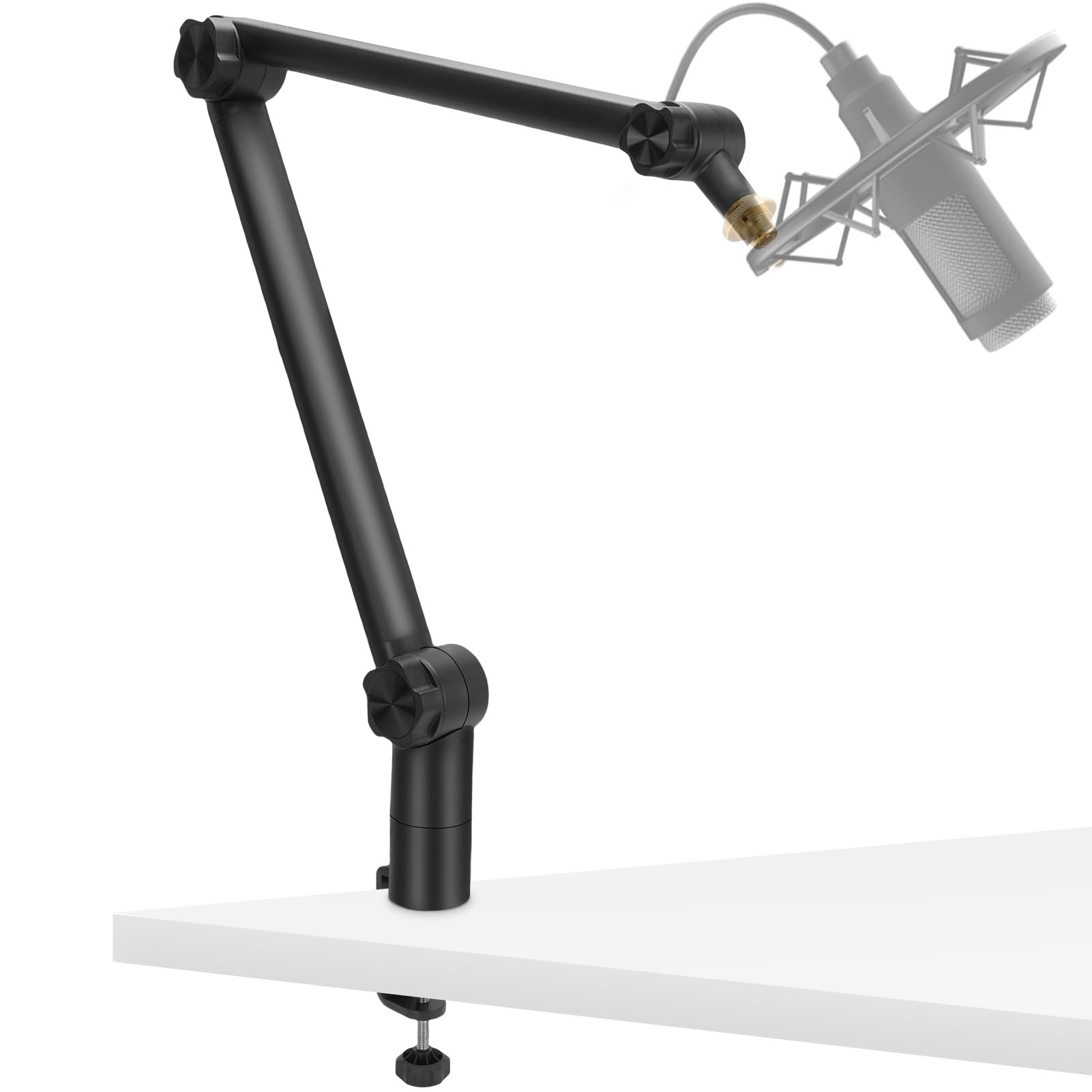Wakects Mikrofon Arm, Kompakt Mikrofonhalterung mit 3/8 bis 5/8 Adapter, Faltbar, Vollständig Verstellbar für Podcast-Streaming, Gaming, Aufnahmen