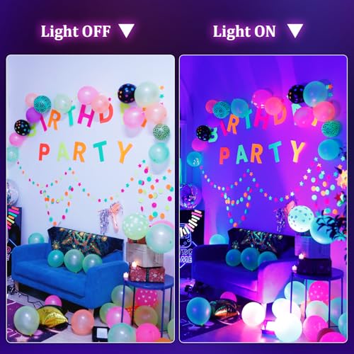100W LED Black Light, IP66 Waterproof Blacklight Flood Light with Plug and Switch, Light Up 800sq.ft, LED Glow Lights for Party, Halloween, Stage Lighting, Bedroom, Fluorescent Poster 2 Pack
