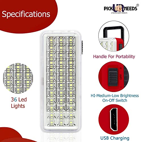 Image of Pick Ur Needs Rechargeable High-Bright 24 LED with Emergency Lantern Floor Lamp Light Pack of 2