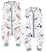 Chilsuessy Sacco nanna con piedi, 2 pezzi, 2,5 Tog, per tutto l'anno, sacco nanna senza maniche, con gambe, per bambini, koala + panda, 70 cm, altezza del bambino 80-90 cm immagine