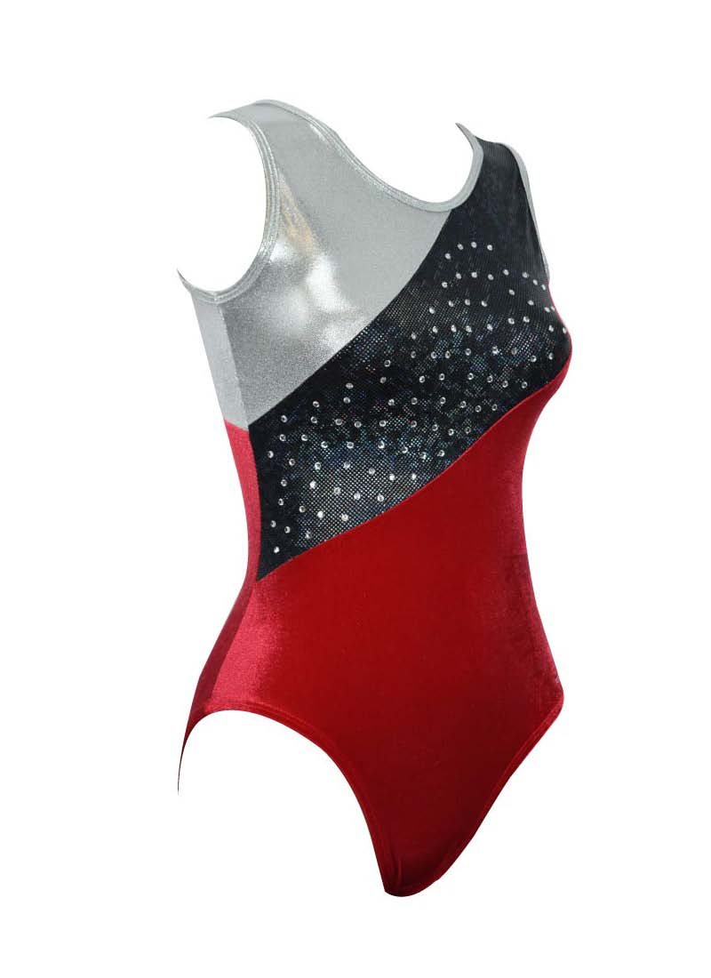 Sookie Active Victoria Leotard (Red Velvet, Ladies - Large)