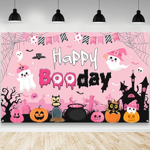 Toile de fond Happy Booday sans pli pour shooting photo Halloween fille