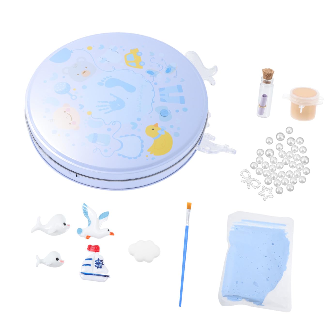 TOYANDONA 1 Juego Huellas De Los 100 Días Del Bebé Primeros Artículos De Agarre De Cumpleaños Regalos De La Fiesta De Bienvenida Bebé Kit De Adorno De Huella Lanugo Recién Nacido Lodo