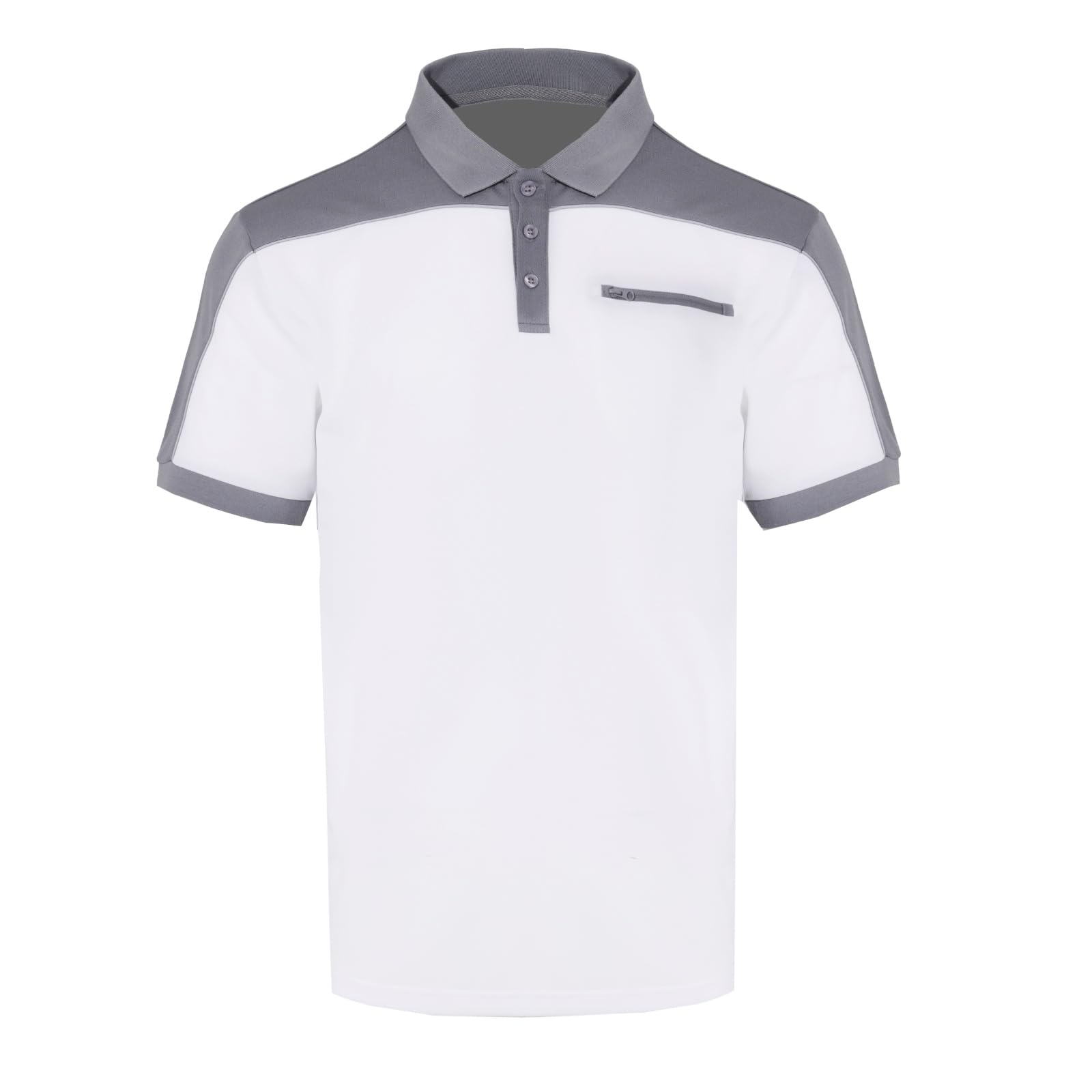WORK IDEA Herren Polo-Shirt Arbeit Kurzarm Arbeitsshirt - 100% Polyester mit Kontrastfarben