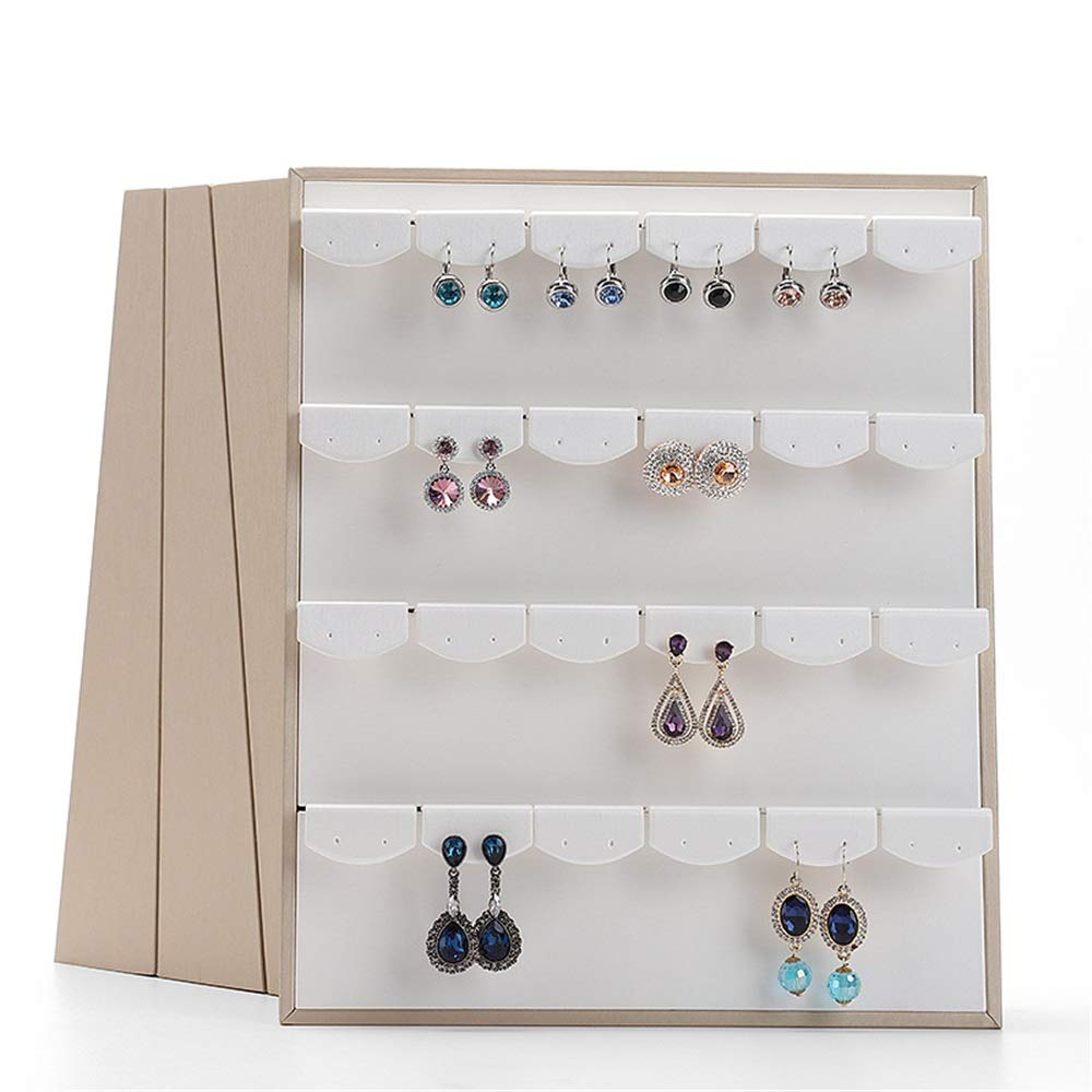VobajfJewelry Rack PU Leather Earring Necklace Rack Holder Showcase Stand For Jewelry Organization And Display Boxes & Organisers (Color : Earring jewelry box, Size : 25 * 30.5 * 6.5cm)