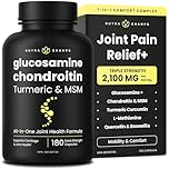 Glucosamine Chondroitin MSM - Extra Strength 2,100mg Complex - 180 Count - With Turmeric, Boswellia & Quercetin Complete Joint Support Supplement – Helps Support Healthy Cartilage, Flexibility & Mobility.