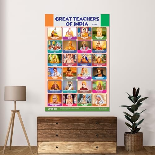 Image of ESCAPER Great Teachers of India Educational Charts for Kids, Charts for Kids Learning (11.5 x 17.5 inches), Kids Study Material, Kids Learning Books, Educational Posters
