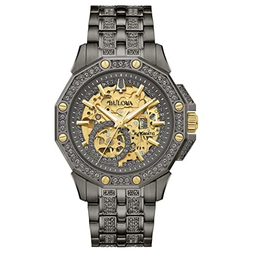 Bulova Relógio masculino automático Octava, Cinza, alça