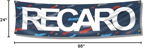 Miniatura 4 de ENMOON Bandera de asientos de automovilismo (2 x 8 pies, poliéster 150D, color vivo) decoración de pared de garaje