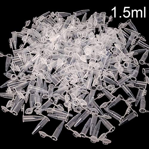Honbay 200PCS 1.5ml Graduated Disposable Microcentrifuge Tubes with Attached Lid