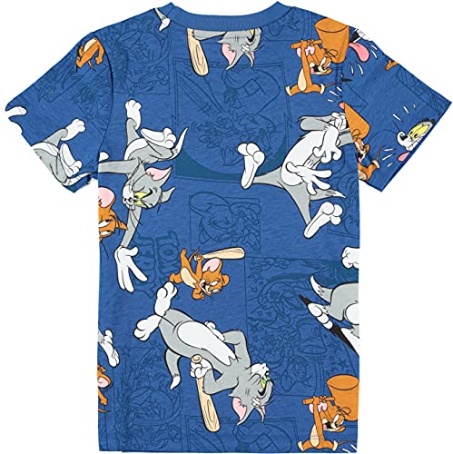 Tom and Jerry Boys Short Sleeve T-Shirt - All Over Print Design Tom and Jerry Tee2