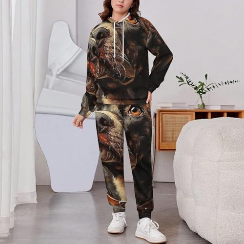 Boys Girls Pullover Hoodie Jogger Pants Kid Outfit Sweatshirt Sweatpants Set, Union Jack England Flags Dog Vintage2