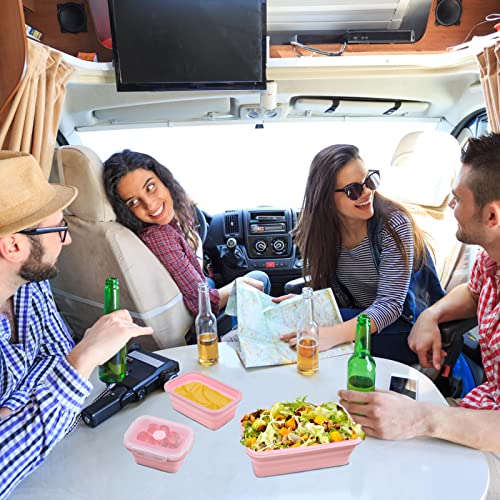 Collapsible Food Storage Containers - 4Pc Stackable Collapsible Bowls With Airtight Lid, Vent - Perfect For Rv Organization And Storage, Meal Prep, Lunch And More - Microwave, Dishwasher, Freezer Safe #TOP4