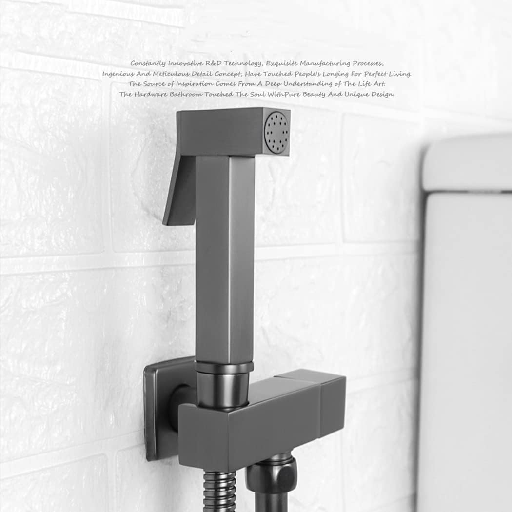 Sprayer Set HandheldSprayer for Toilet Portable Baby Cloth Diaper Sprayer BrassSpray Attachment withHose for Feminine Wash, Easy to Install,Gray(Gris)