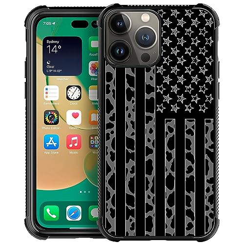 ZHEGAILIAN Compatible with iPhone 15 Pro Max Case,Non-Slip Soft TPU Bumper Four Corner Reinforced Shockproof Protective Case Compatible with iPhone 15 Pro Max for Women-Leopard National Flag