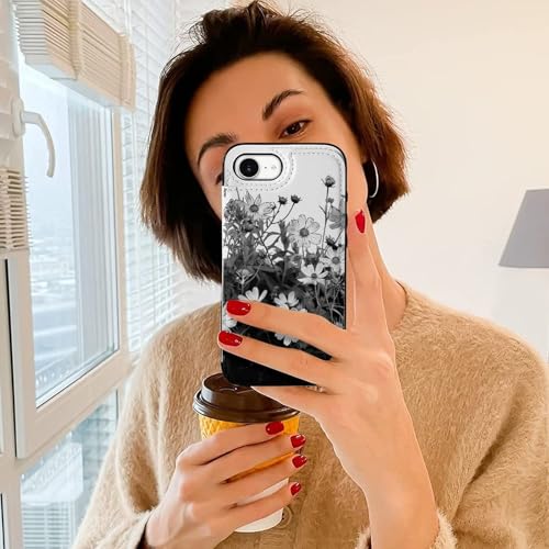 Étui portefeuille iPhone 16 E à rabat en cuir imprimé floral