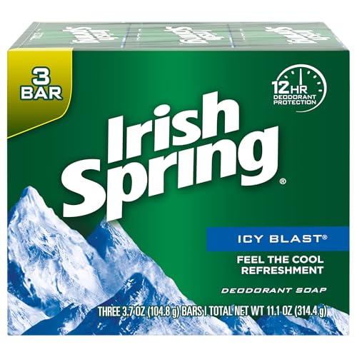 Irish Spring Bath Bar, Icy Blast 3.75 Oz, 12 Count 4pack of 3 Bar