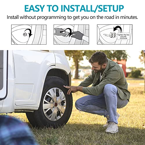 Ogioogia 7.84” Tire Pressure Monitoring System(0~198Psi), Solar Tpms For Rv Trailer Camper Motor Home Fifth Wheel With 4 Sensors,130Ft Long Sensing Distance #TOP3