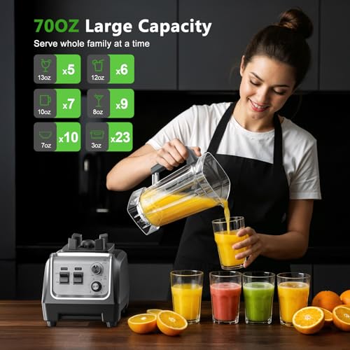 Blender for Smoothies with 1800 Watt Motor Powerful Countertop Blenders for Kitchen 70OZ Large Capacity Smoothie Blender and Grinder Combo for Ice Crush Frozen Drinks Puree image 5
