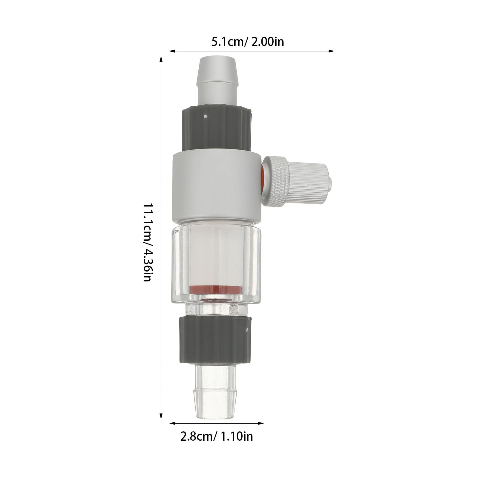 Diffusore Co2 per Acquario Piantumato, Atomizzatore Esterno | Design Nano Bolle, Installazione in Serie, Acrilico e Lega di Alluminio, Argento