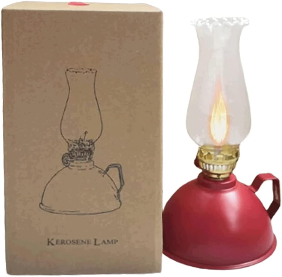 Stylish Kerosene Lamp Vintage Glass Oil Lamps Tin Oil Can with Handle Kerosene Oil Lamp Outdoor Camping Lamp