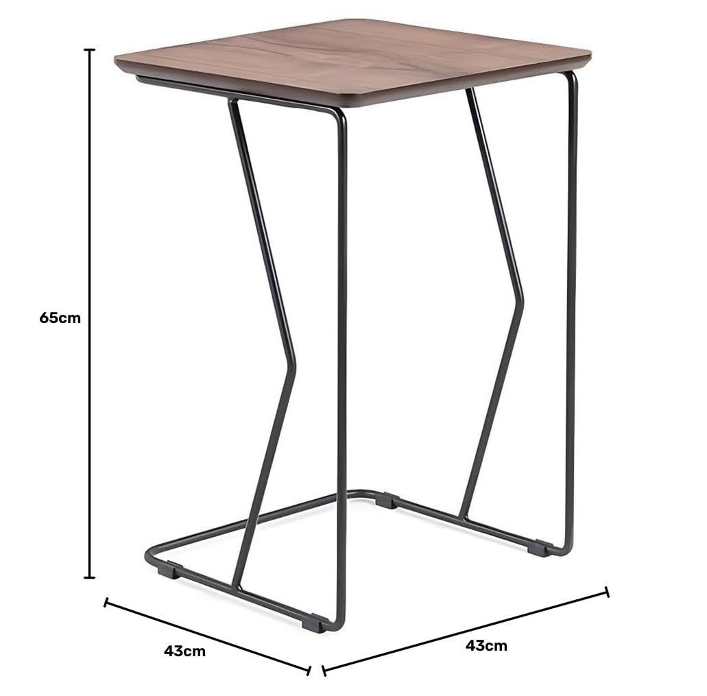 Hanah Home Elegancki zestaw do zagnieżdżania orzechów włoskich (3 sztuki) | 100% płyta MDF z metalowymi nogami | wymiary: 43 x 65 cm, 40 x 60 cm, 38 x 55 cm | stylowy i funkcjonalny do nowoczesnych