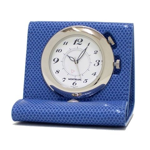 Montblanc Travel Time Piece 36989 Quartz Watch in blue leather case