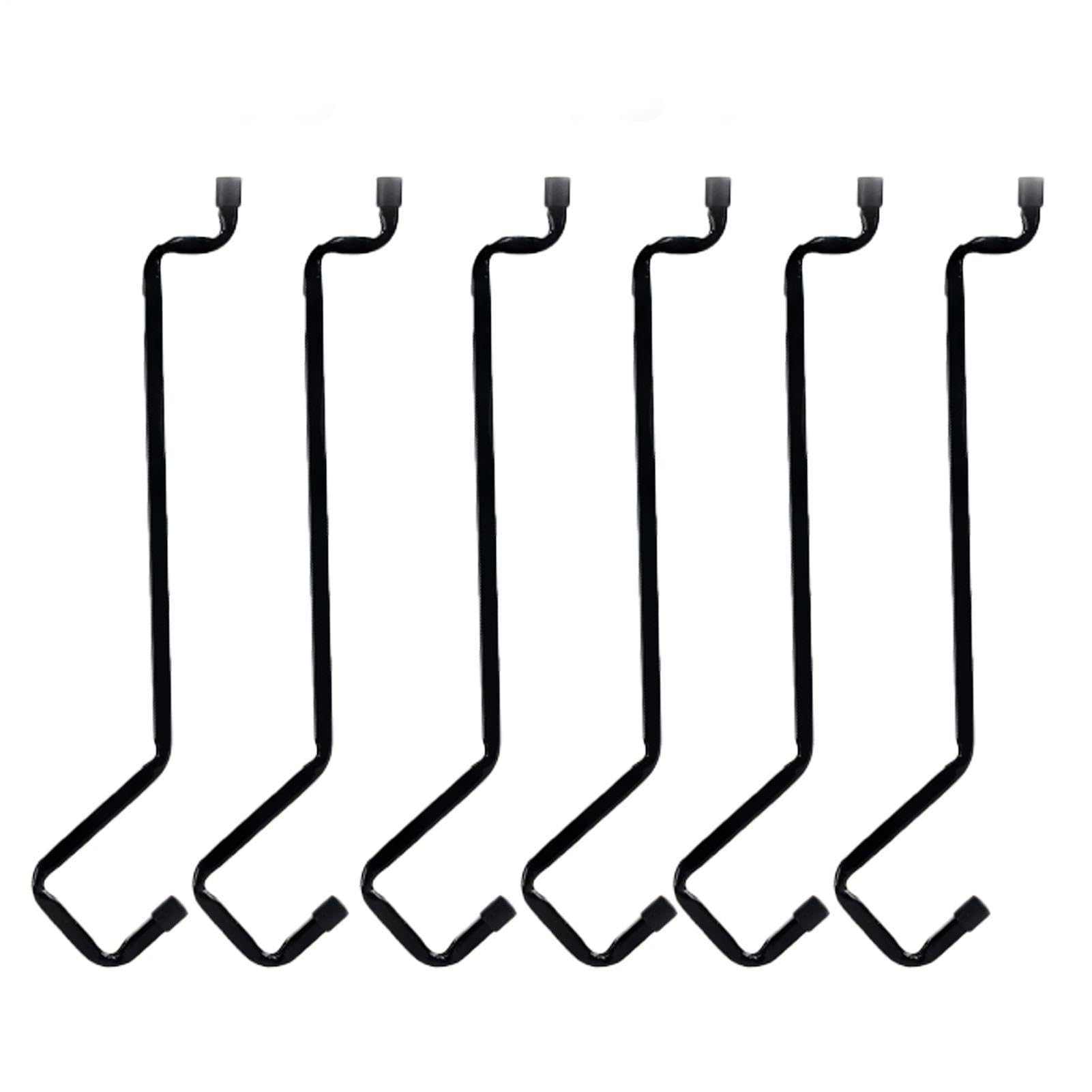 Crochets pour plantes et paniers de fleurs haut de gamme en métal noir pour balcon - 6 pcs