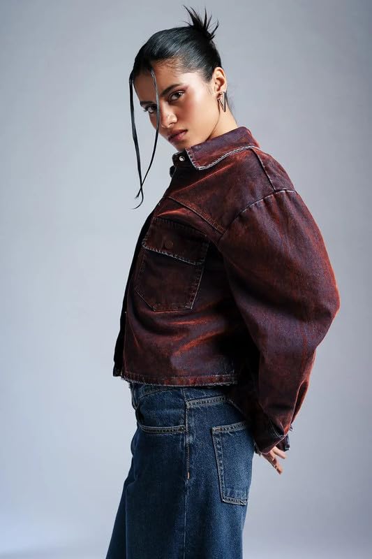 Image of FREAKINS Wine Velvet Classic Denim Jacket