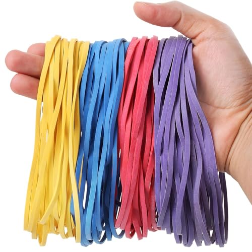 YAZANY 25Pcs Large Elastic Rubber Bands Sturdy Thick & Stretchable Colored Bands Natural Elastic Bands for School Home Office Supplies Industrial Crafts DIY Everyday Use 180mm