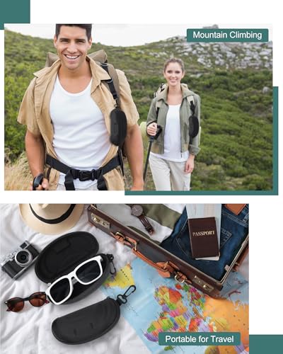 Image of Leumoi 12 Pieces Sunglasses Case Sunglasses Zipper Hard Shell, Portable Travel Eyeglasses Cases Sports Glasses Safety Storage Holder Bulk with Plastic Zipper and Hook for Men and Women Black