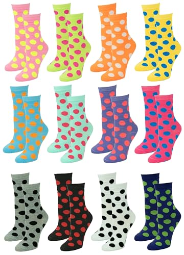 Image of Gelante 12-Pair Women's Crew Socks, Soft Thin Lightweight Breathable Athletic & Casual